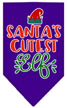 Santa&#39;s Cutest Elf Screen Print Bandana Purple Small - £9.11 GBP