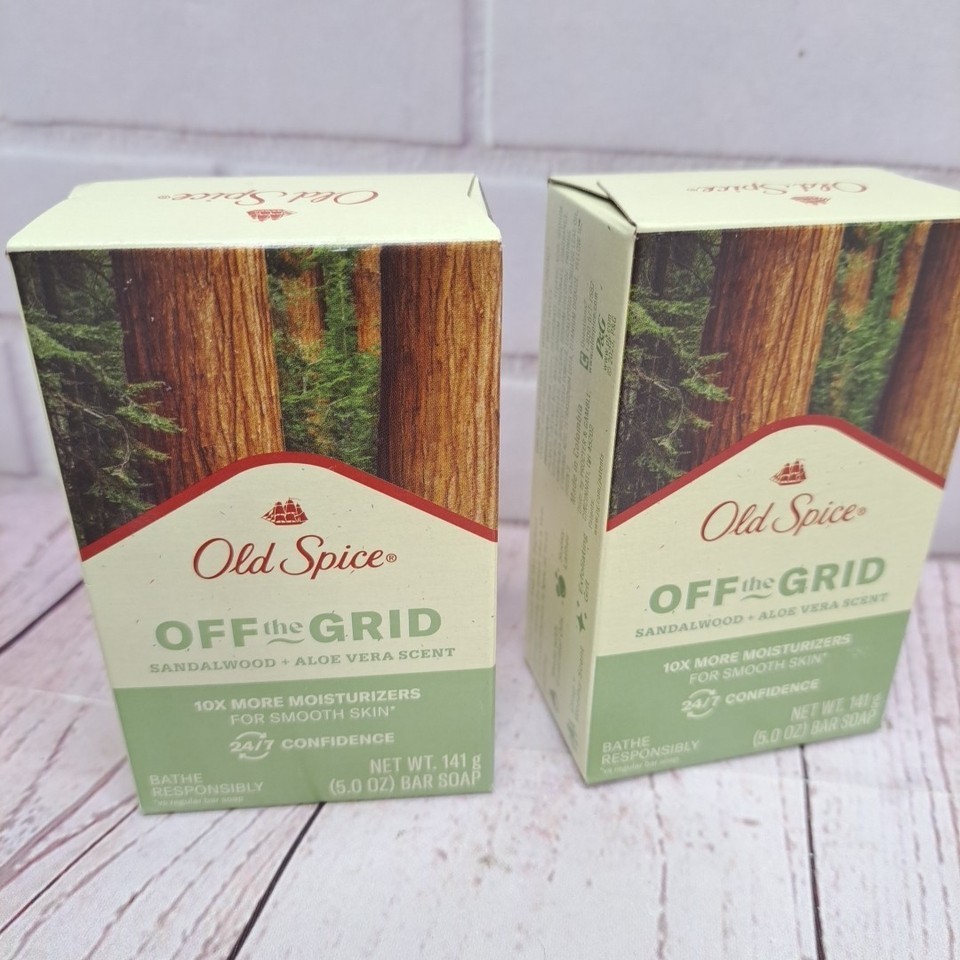 2 Old Spice Off The Grid Sandalwood & Aloe Vera Bar Soap 5oz Each  Discontinued Item image 2