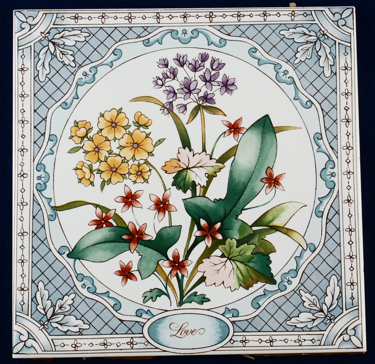 3 1981 Avon Love Ceramic Floral Tiles 6x6 Cinquefoil Gillyflower Sorrel Saxifrag - $7.50