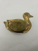 Vintage Copper Metal Duck Wall Hanging Pocket Planter Match Organizer Ho... - $12.00