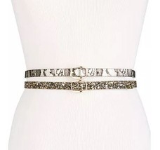 INC International Concepts Glitter &amp; Lace 2-for-1 Skinny Belts - £14.87 GBP