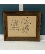 Primitive Stitchery wooden frame 12&quot; x 15&quot; father&#39;s day gift inspiration... - $31.68 CAD