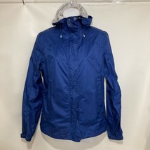 L.L. Bean Womens XS Blue Hooded Raincoat Jacket Waterproof - $35.77