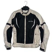 Alpha Cycle Gear Motorcycle Jacket Mens Medium Black Tan Mesh Armor Wate... - $54.44
