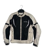 Alpha Cycle Gear Motorcycle Jacket Mens Medium Black Tan Mesh Armor Wate... - $54.44
