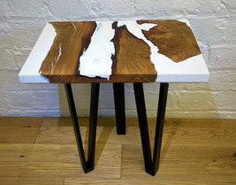 White Epoxy Table- Acacia Wood Table- Resin Table-Epoxy Center Table - Home Deco - £209.43 GBP