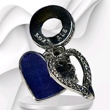 PANDORA CELESTIAL SHOOTING STAR HEART DOUBLE DANGLE CHARM #792356C01 US ... - $652.10 MXN