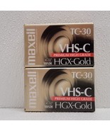 2 Maxell Camcorder Videocassette - TC-30 VHS-C Premium High Grade HGX-Gold - $9.80