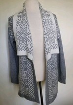 Women&#39;s Talbot wool blend Cardigan sweater Gray White MP - £14.01 GBP