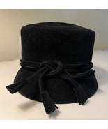 STUNNING Mon Cheri Luxury Fashion Women&#39;s Velour Bucket Hat in Black Vel... - £35.39 GBP