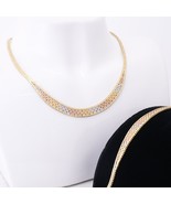 Tri Color 14k Geneva Link Gold Necklace &amp; Bracelet Set - Yellow Rose Whi... - $3,604.16 CAD
