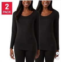32 Degrees Womens T-Shirts Black 2-Pack Heat Long Sleeves Stretch Soft A... - $653.75 MXN