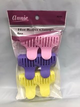 ANNIE 6 HOT ROLLER CLAMPS #3164 ASSORTED COLORS PLASTIC CLAMPS - $2.79