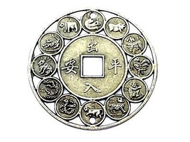 Lucky Chinese Coin Zodiac Feng Shui Auspicious Coin Amulet Protection To... - $4.90