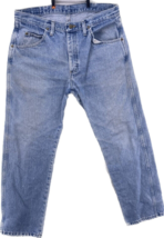 Wrangler Men Jeans Size 34X29 Premium Quality Relaxed Fit Straight Blue Denim - £11.86 GBP