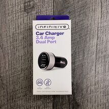 Infinitive Dual Port USB Car Charger 3.4 Amp Black Silver W10441-1021-L - $11.75