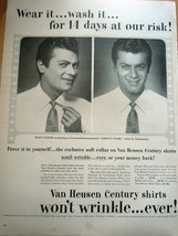 Van Heusen Century Shirts Tony Curtis Magazine Advertising Print Ad Art ... - £7.86 GBP