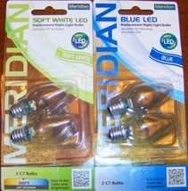 LED Replacement BULBS Soft White OR Blue Candelabra bulb C7 e12 MERIDIAN... - $20.90+