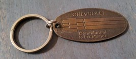 Vintage Chevrolet Return Postage Keychain Commitment To Excellence Brass - £11.21 GBP