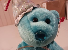 Ty Beanie Babies December Birthday Bear With Turquoise Birthday Stone Nose And G - £10.97 GBP