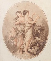 Alexandre CHAPONNIER (1753-1806) &quot;Les Graces enchainées par l&#39;Amour&quot; mezzotint  - £275.97 GBP