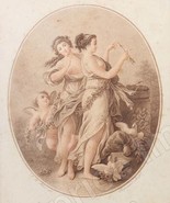 Alexandre CHAPONNIER (1753-1806) &quot;Les Graces enchainées par l&#39;Amour&quot; mez... - £272.66 GBP