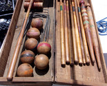 Antique Croquet Set with original Wooden Case - $98.99