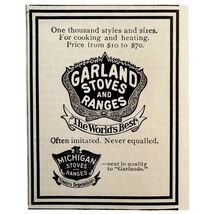 Michigan Garland Stoves Ranges 1897 Advertisement Victorian Cooking ADBN... - €8,58 EUR