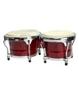 Bongo Drum Set 8&quot; &amp; 9&quot; Red Wood Percussion Instrument With Tuning Key New - $110.59