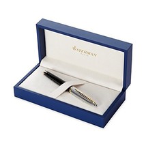 Waterman Carène Deluxe Fountain Pen, Gloss Black & Silver Plated with 23k Gold C - £272.61 GBP