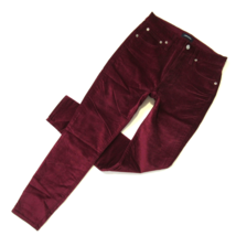 NWT J.Crew High Rise Toothpick Jean in Crimson Maple Velvet Stretch Pants 26 - £34.26 GBP