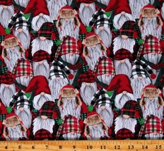 Cotton Lumberjack Gnomes Packed Gnomes Winter Fabric Print by the Yard D506.89 - £11.88 GBP