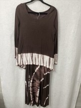 Fashque Studio 2 Piece Matching Top and Skirt Brown w/White Size M - $5.94