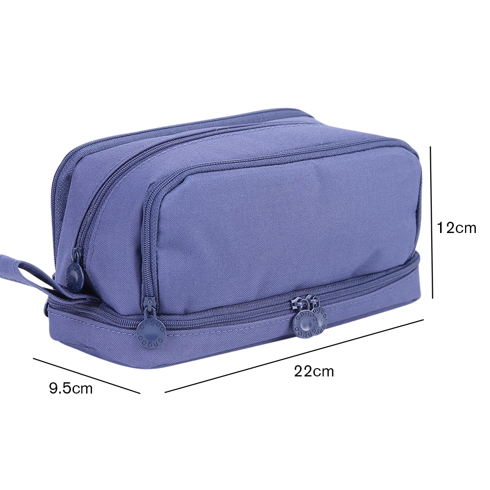 Cosmetic Bag Double Layer Multipurpose Stationery Box with Zipper Large Capacity - £50.54 GBP