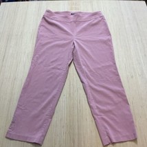 Roz &amp; Ali Womens stretch pull on straight leg Pink dress Plus Size pants Size 16 - $12.60