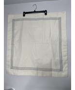 Pair/2 Madison Park Blue Dash Embroidered Pillow Cover Ivory Blue 26” Eu... - $24.99