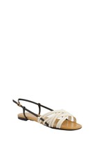 Tory Burch multi strap leather sandal in Ivory / Coco / Ginger Shortbread - £190.83 GBP