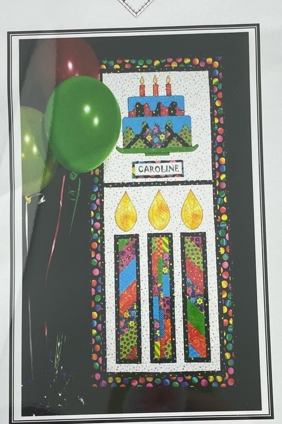 Pieceful Designs Wall Hanging Applique PATTERN Happy Birthday 17.5" x 39.5" Item image 2