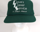Vintage Dave&#39;s Diesel Service Green Corded Snapback Trucker Hat Baseball... - $13.57