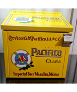 Pacifico  Clara Beer Metal Cooler Ice Chest Bottle Opener 14x13x18 Yellow - $343.46 CAD