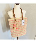 btb Los Angeles Lucy Tote, Straw Woven Pom Pom Vacation Beach Bag, Natur... - €84,94 EUR
