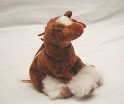 TY 2001 Beanie Babies Hoofer Clydesdale Horse Swing Tag Fuzzy Plush Toy Animal - £7.82 GBP