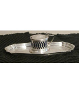 Sheffield Silver plate Sugar Salt Bowl &amp; Tray    Centerpiece    - £16.18 GBP
