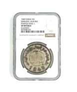 1949 China S $1 Dólar Sinkiang L&amp;M-842 Puntiagudo Base 1 Por NGC Como XF... - $30,795.88 MXN