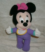 9&quot; Vintage 1998 Mattel Disney Baby Minnie Mouse Rattle Stuffed Animal Plush Toy - £19.08 GBP