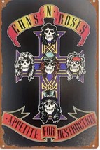 Guns N Roses - New 12/8 Metal Sign Distressed  - $29.69