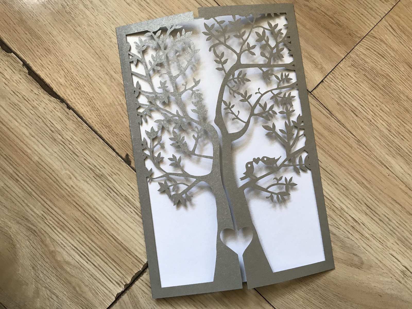 50pcs Custom gray Tree laser cut invitations cards,Laser Cut Wedding ...
