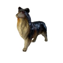 Vintage Tri Color Collie Dog Hard Plastic Japan Figure - £11.44 GBP