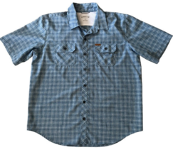 Orvis Performance Blue Plaid Fishing Golf Hiking Athletic Short Sleeve Shirt XL - £18.96 GBP