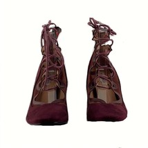 CAPE ROBBIN Womens Shoes Size 6.5 Burgundy Faux Suede Heels - £24.67 GBP